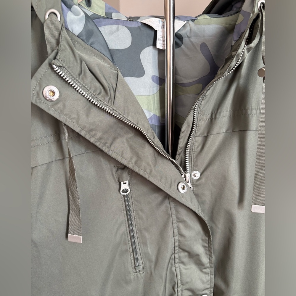 Time and Tru Utility Jacket in Sage Green